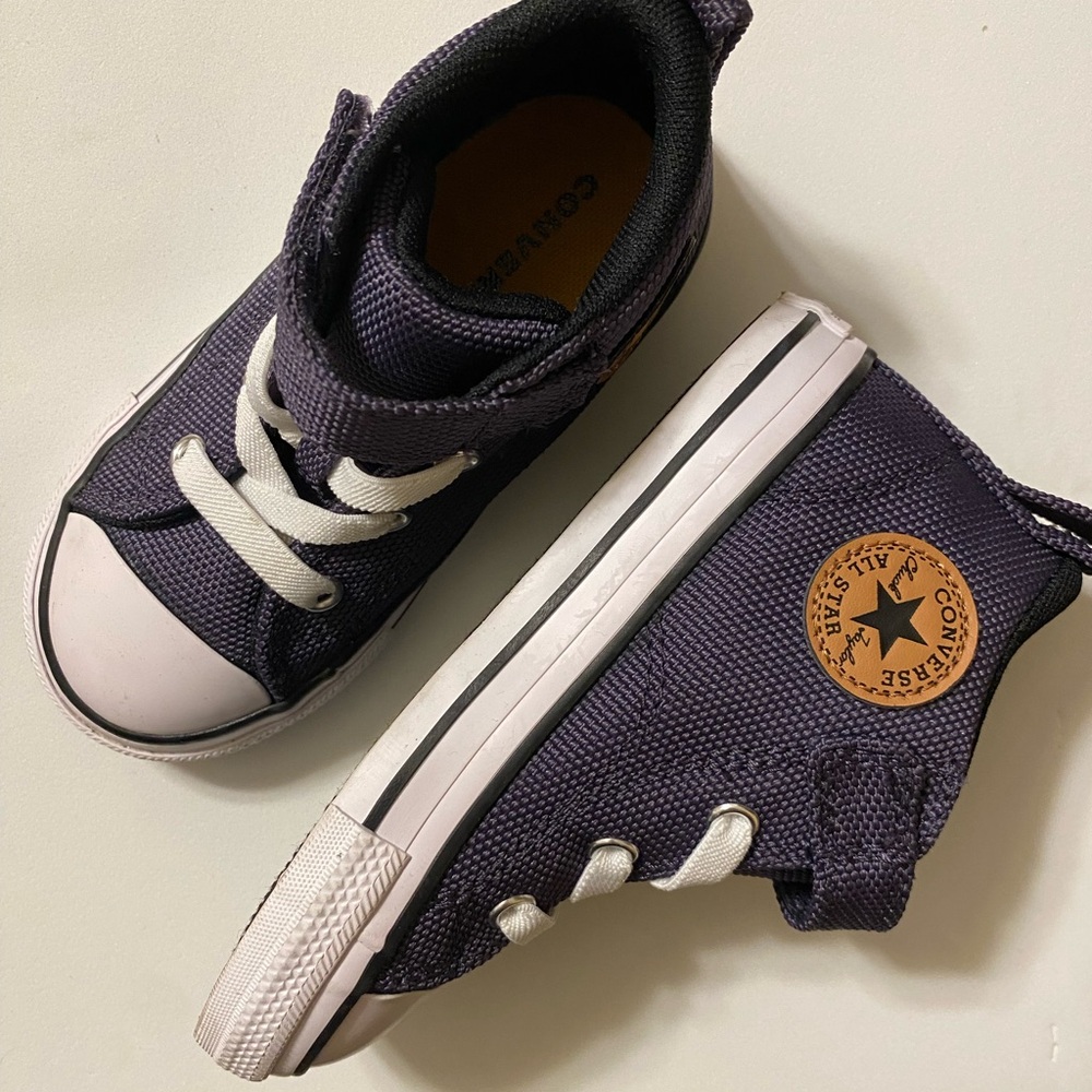 Converse Kids High-Top Sneakers - Dark Blue and White